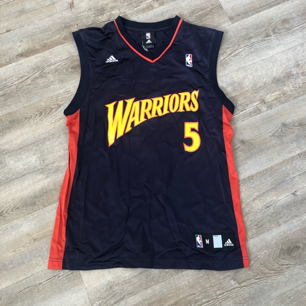 Adidas Golden State Warriors #5 Baron Davis Basketball Jersey Blue Mens Size M